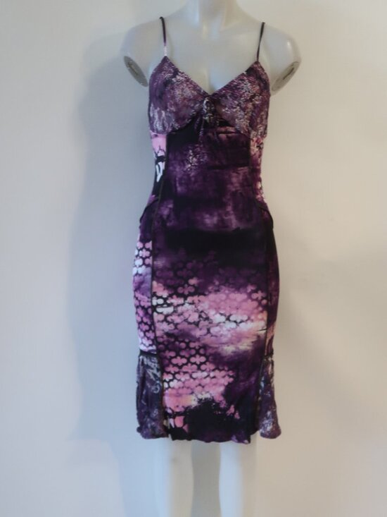 Womens Roberta Scarpa Purple, Pink Print Dress 42/US 8 - Picture 1 of 9